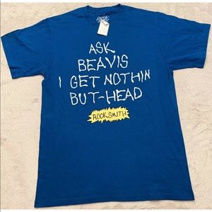NWT'S Rock Smith Beavis And Butthead Get Nothing But Head T-Shirt SZ XL Blue